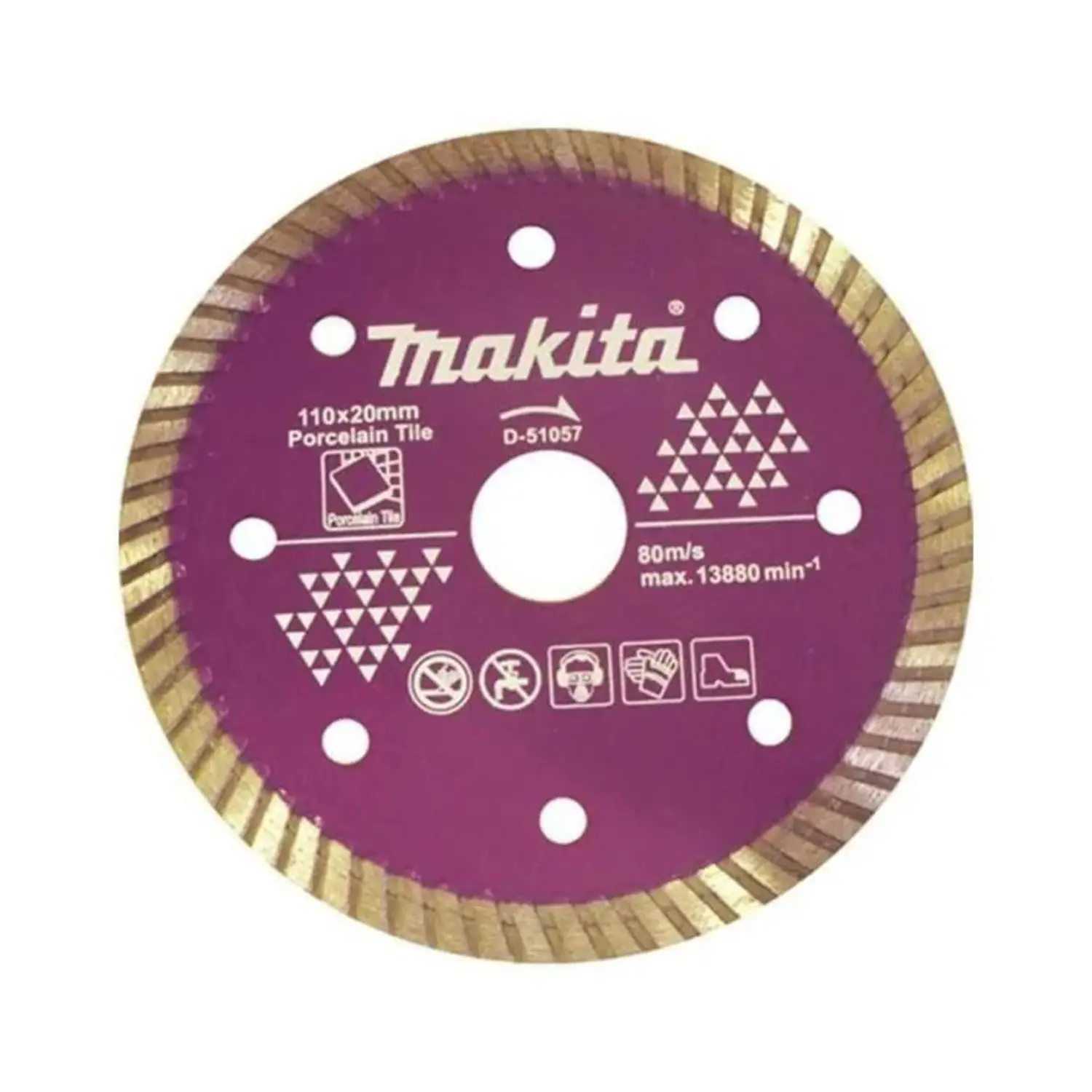 Disco Diamantado 110Mm. X 20Mm. Turbo/Seco/Porcelanato