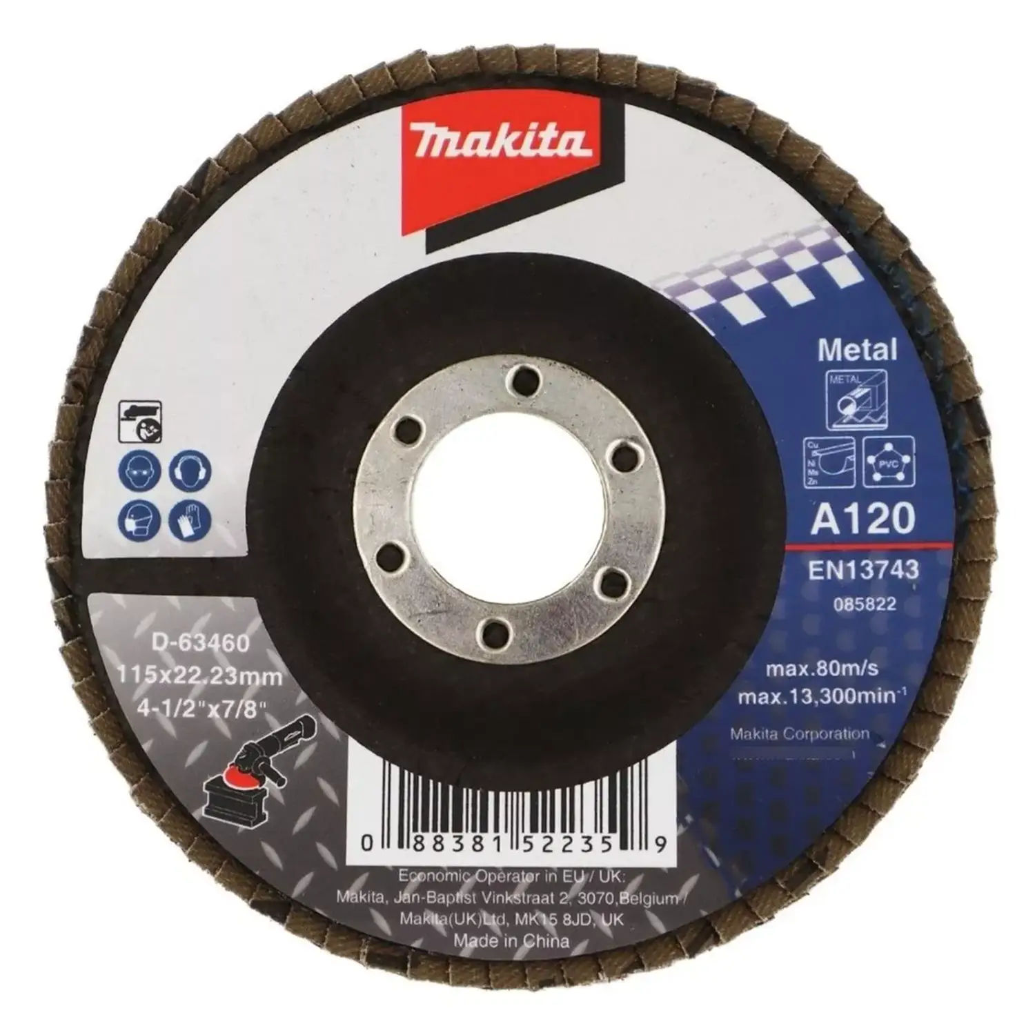 Disco Traslapado 115 X 22 Gr 120 -Metal -Angulo