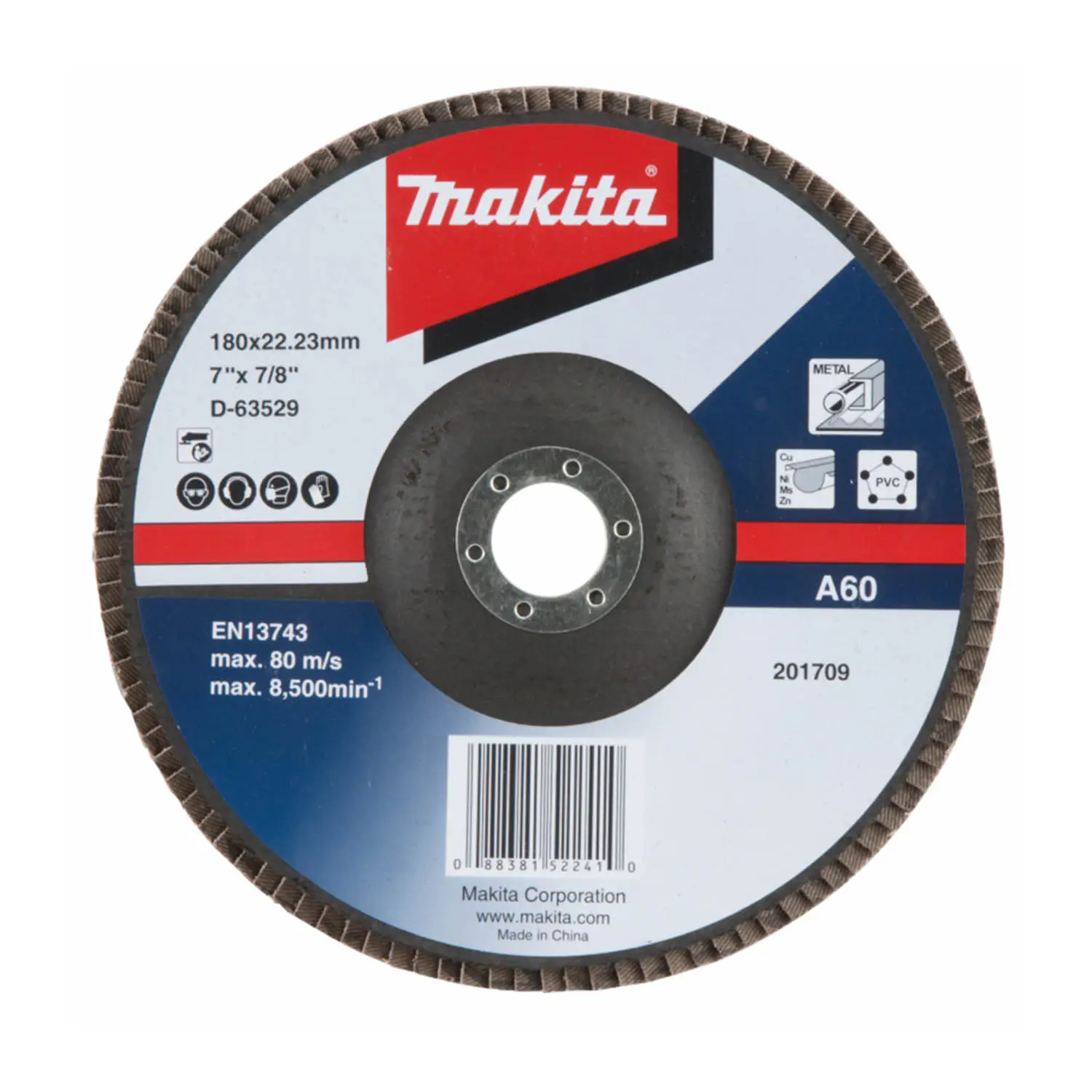 Disco Traslapado 180 X 22 Gr 60 – Metal -Angulo