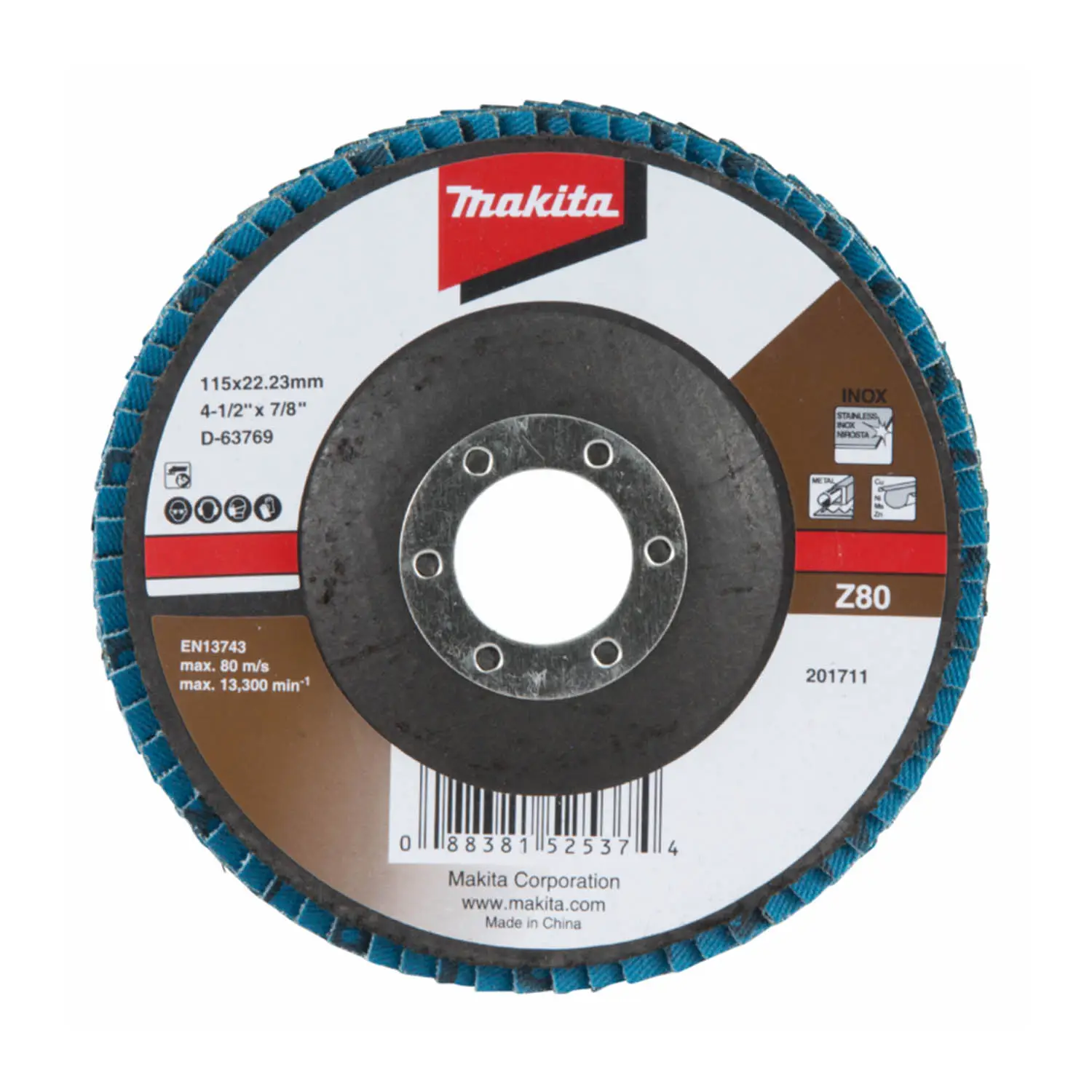 Disco Traslapado 115 X 22 Gr 80 – Zircon – Metal Y Acero Inox Angulo