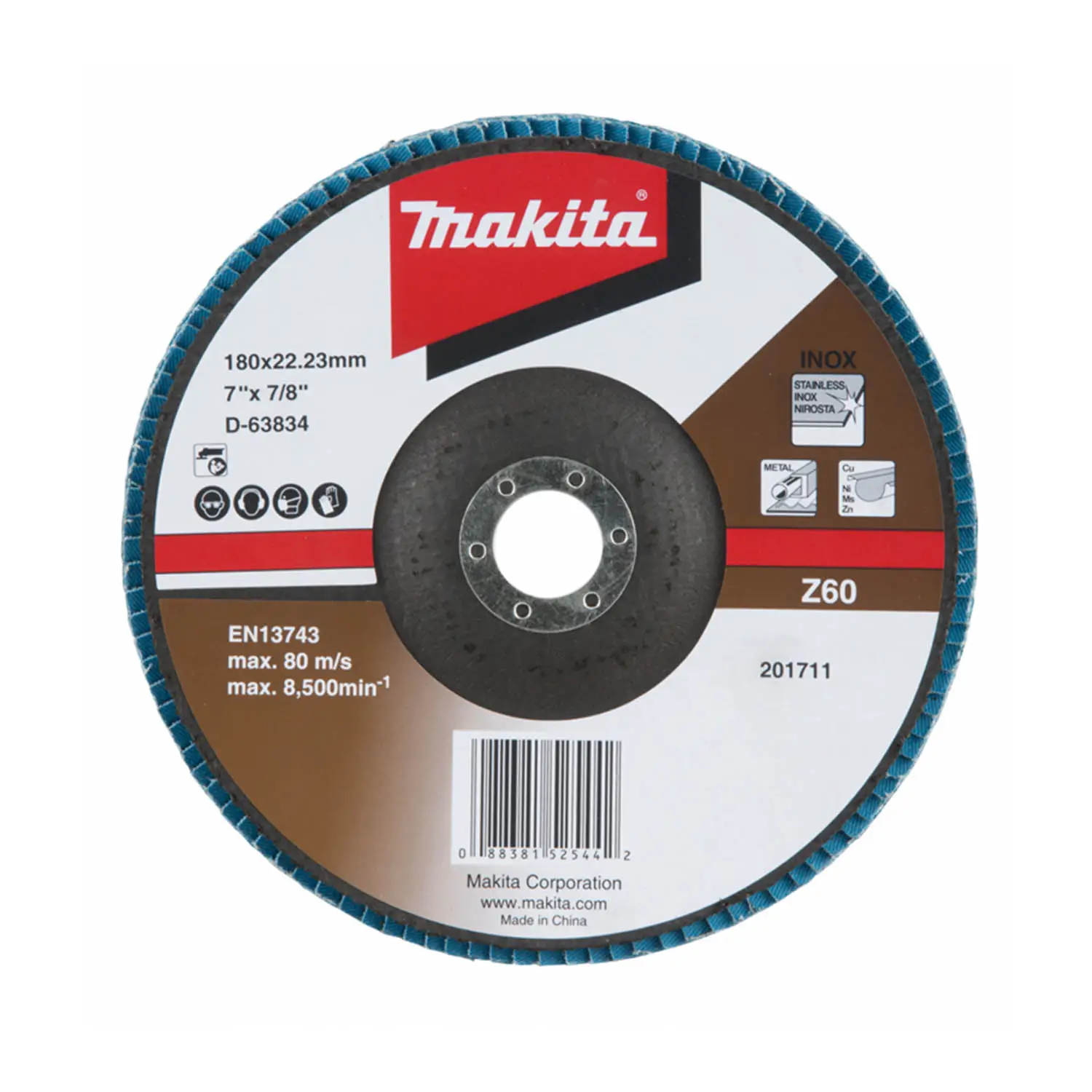 Disco Traslapado 180 X 22 Gr 60 – Zircon – Metal Y Acero Inox Angulo