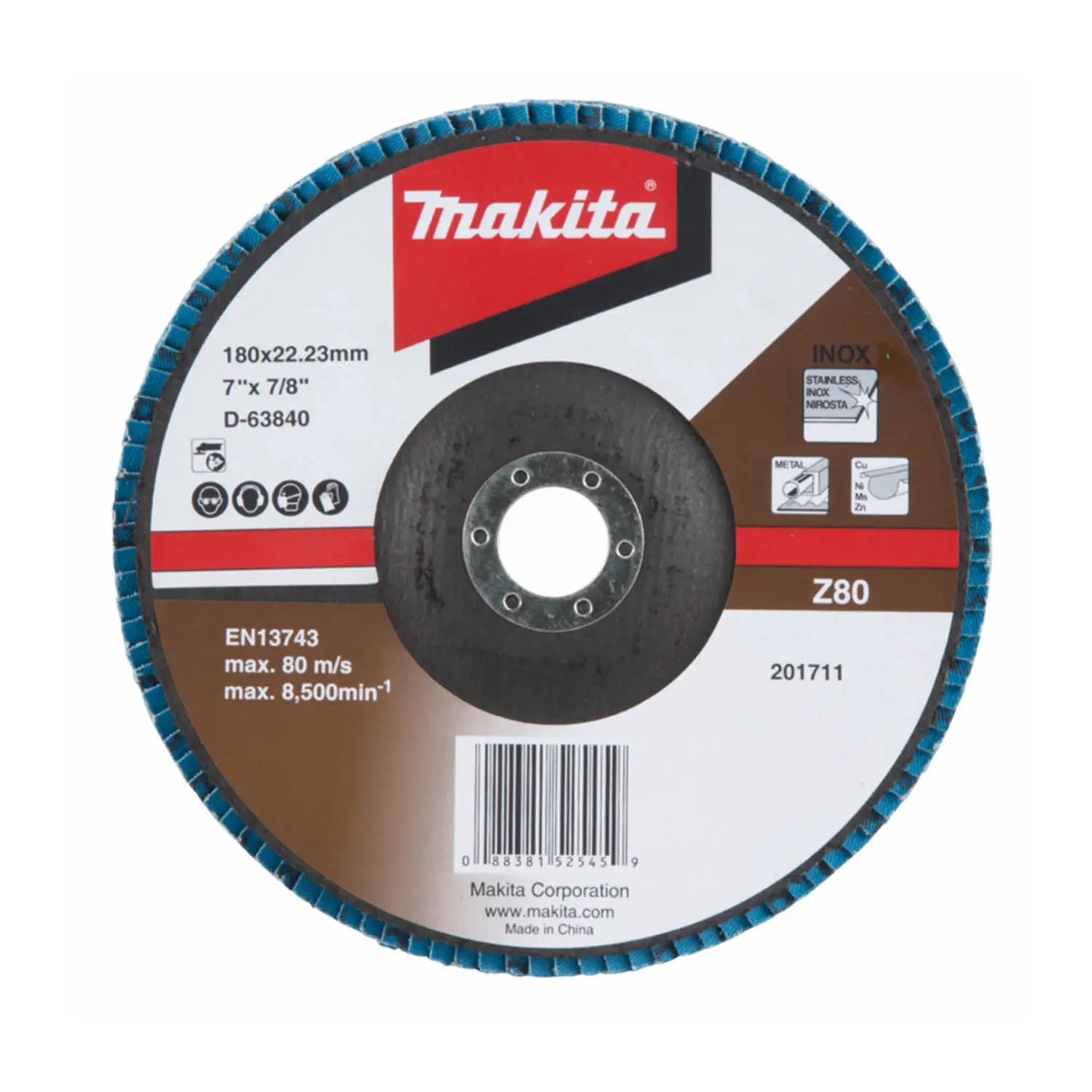 Disco Traslapado 180 X 22 Gr 80 – Zircon – Metal Y Acero Inox Angulo