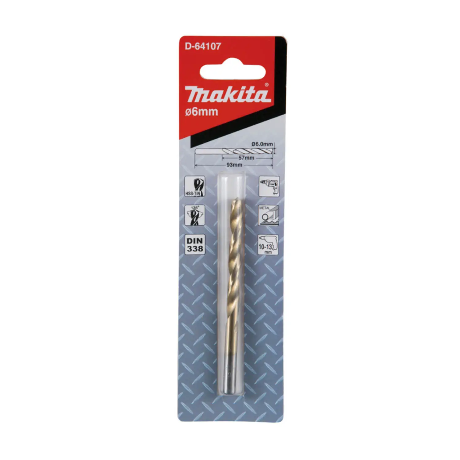 Broca Metal Hss-Tin 1Pc6×93(57)