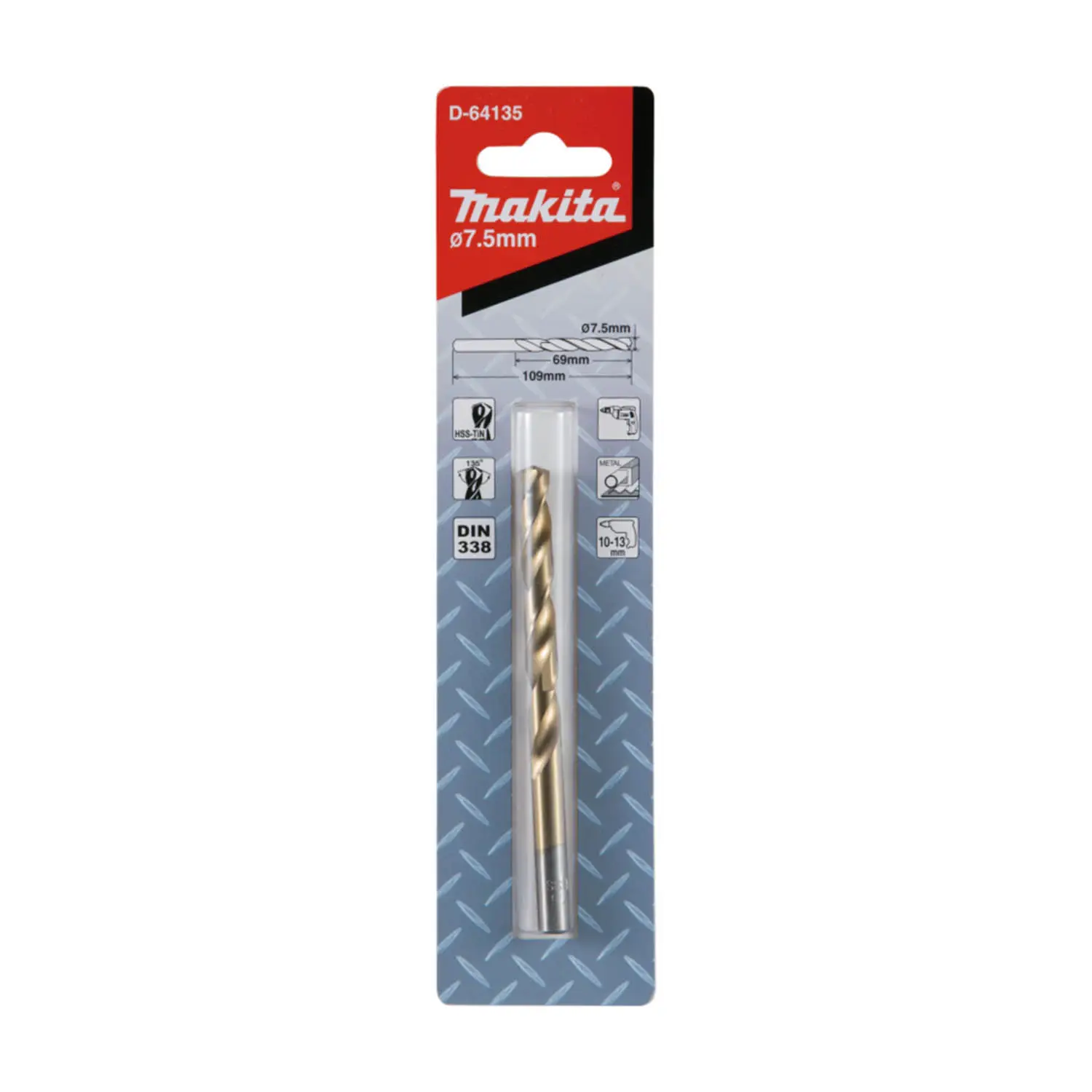 Broca Metal Hss-Tin 1Pc7,5×109(69)