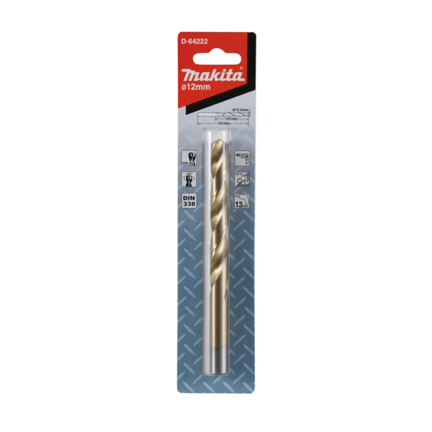 Broca Metal Hss-Tin 1Pc12×151(101)