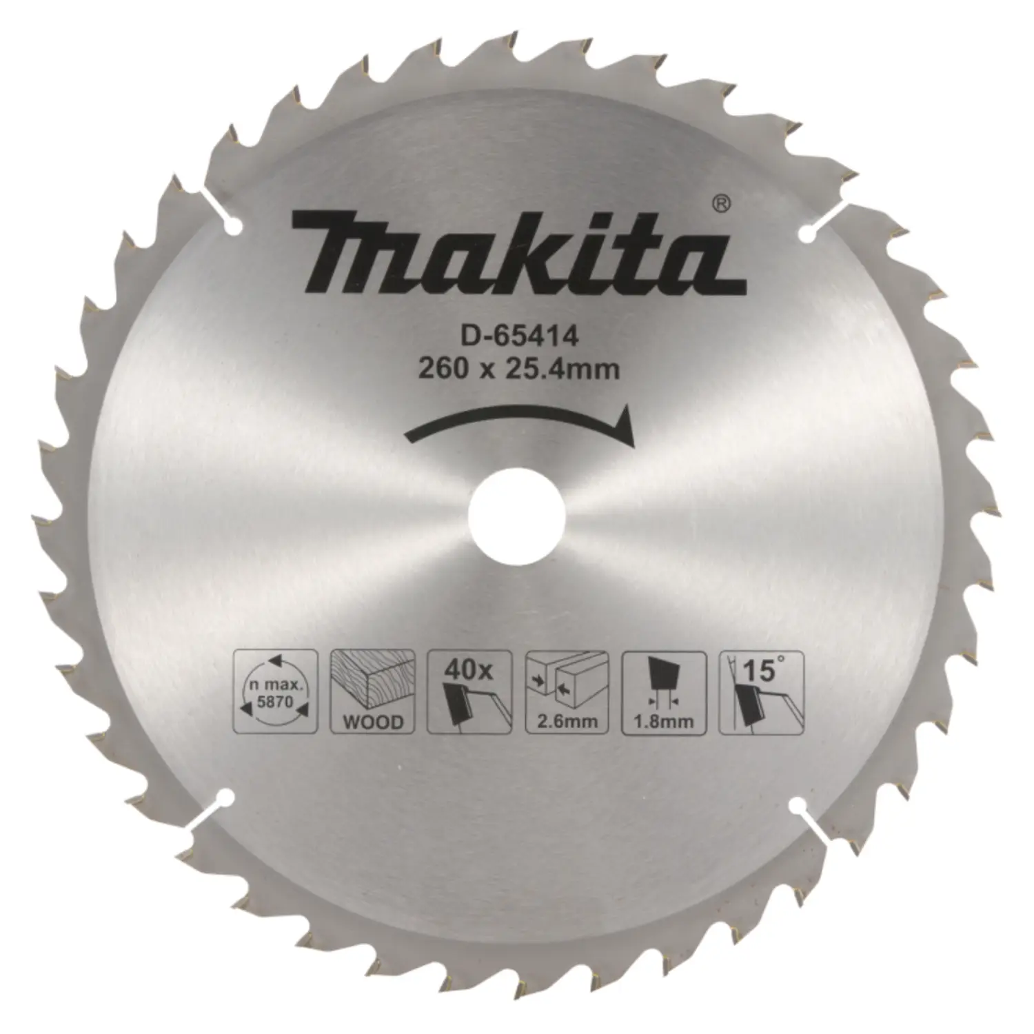 Disco De Sierra T.C.T., 260X25,4X40T (Madera)