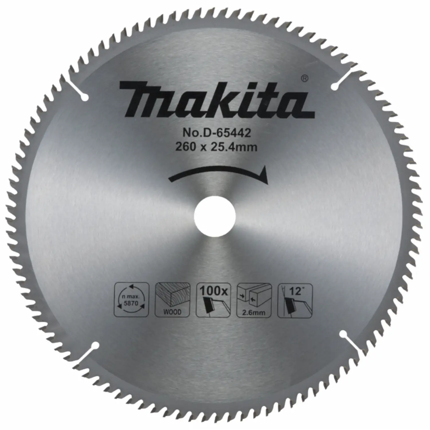 Disco De Sierra T.C.T., 260X25,4X100T (Madera)