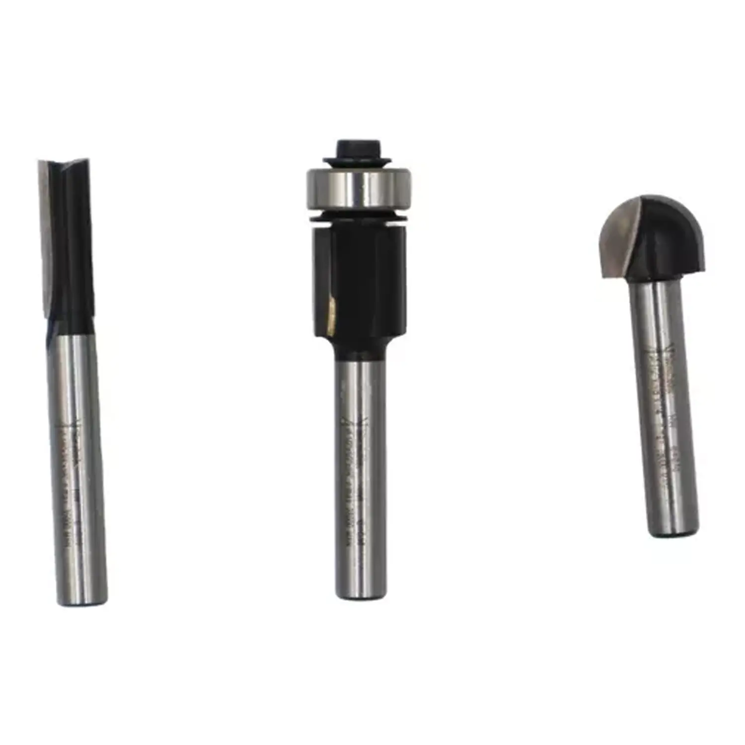 Set 3 Fresas(2 Rectas 1/4″, 1/2″ Y 1 Redonda 1/2″, Caña 1/4″)»