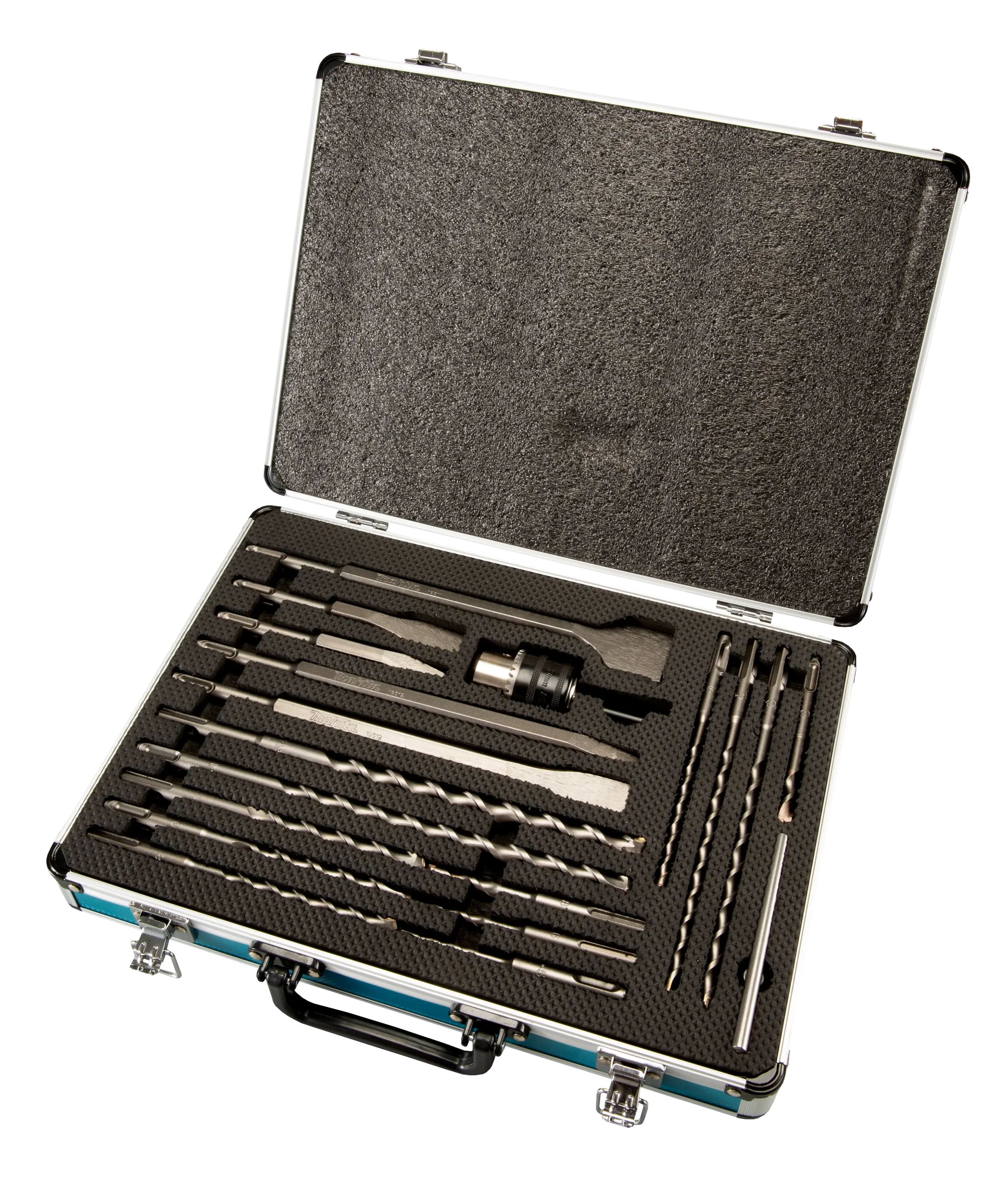 Set 18 Unidades (2 Puntos 3 Cinceles 12 Brocas,Mandril 13Mm. + Adapt,C/Llave) Caj