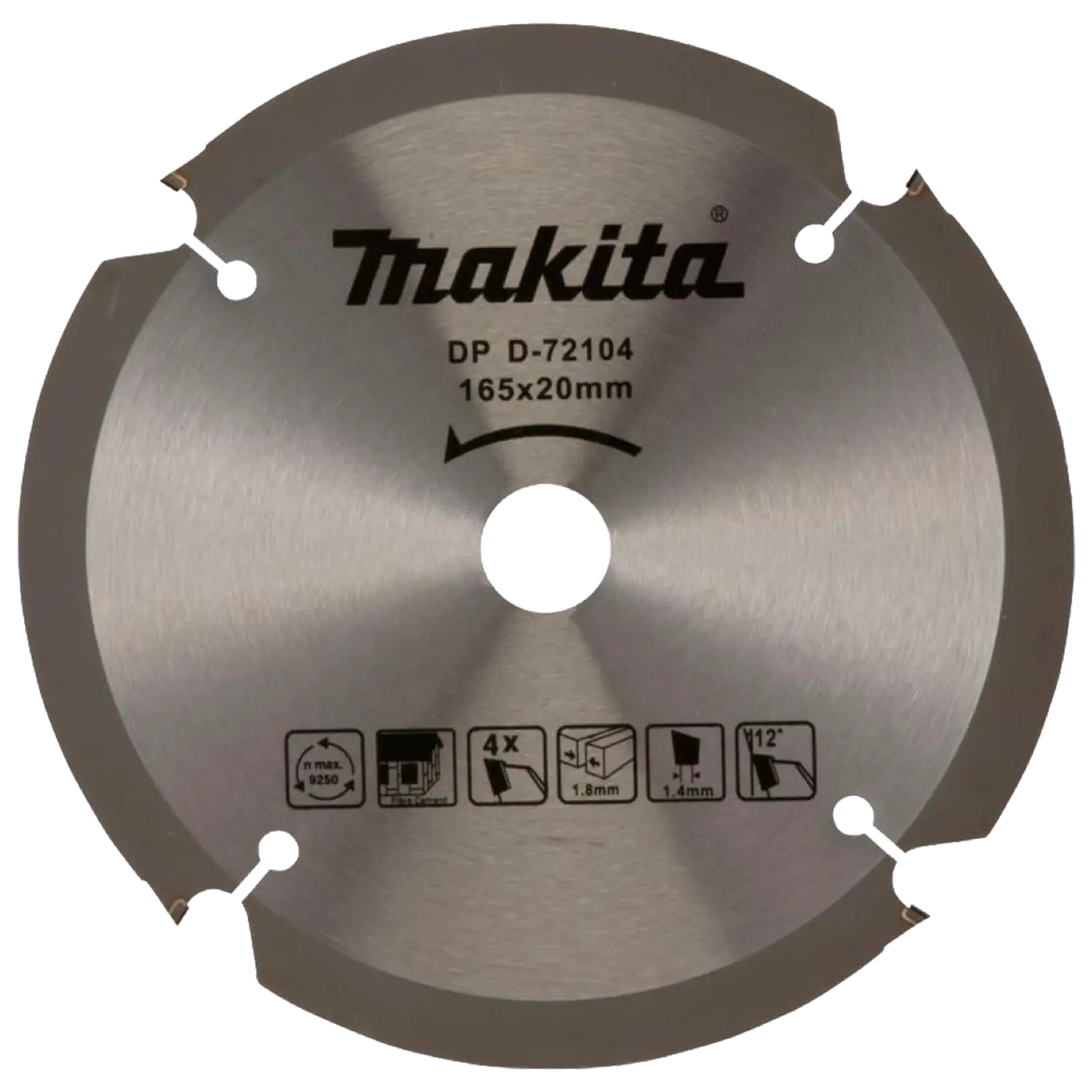 Disco Sierra P/Fibro Cemento 6-1/2 165 X 20 X 4T(C/Buje 15,88Mm.)