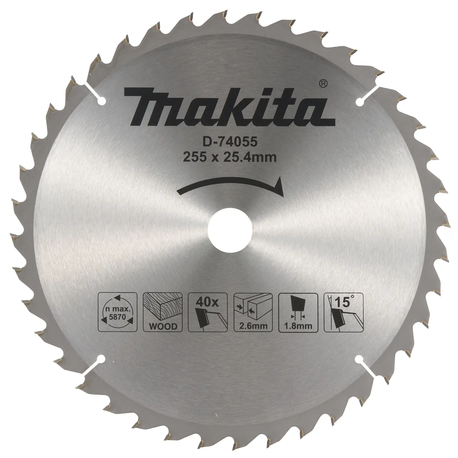 Disco Sierra Madera 255Mm.x25,4Mm.x40T Mls100