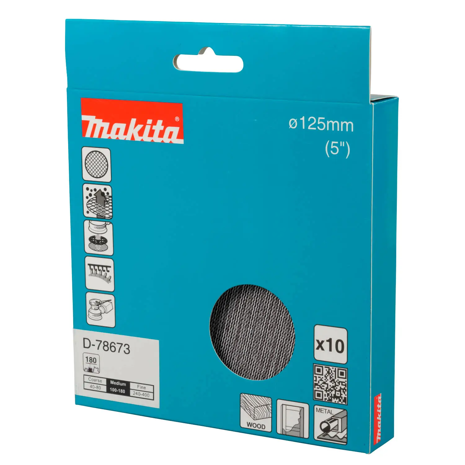 Lija Velcro Con Malla Abrasiva- D 125Mm. – Grano 180 – 10 Unid.