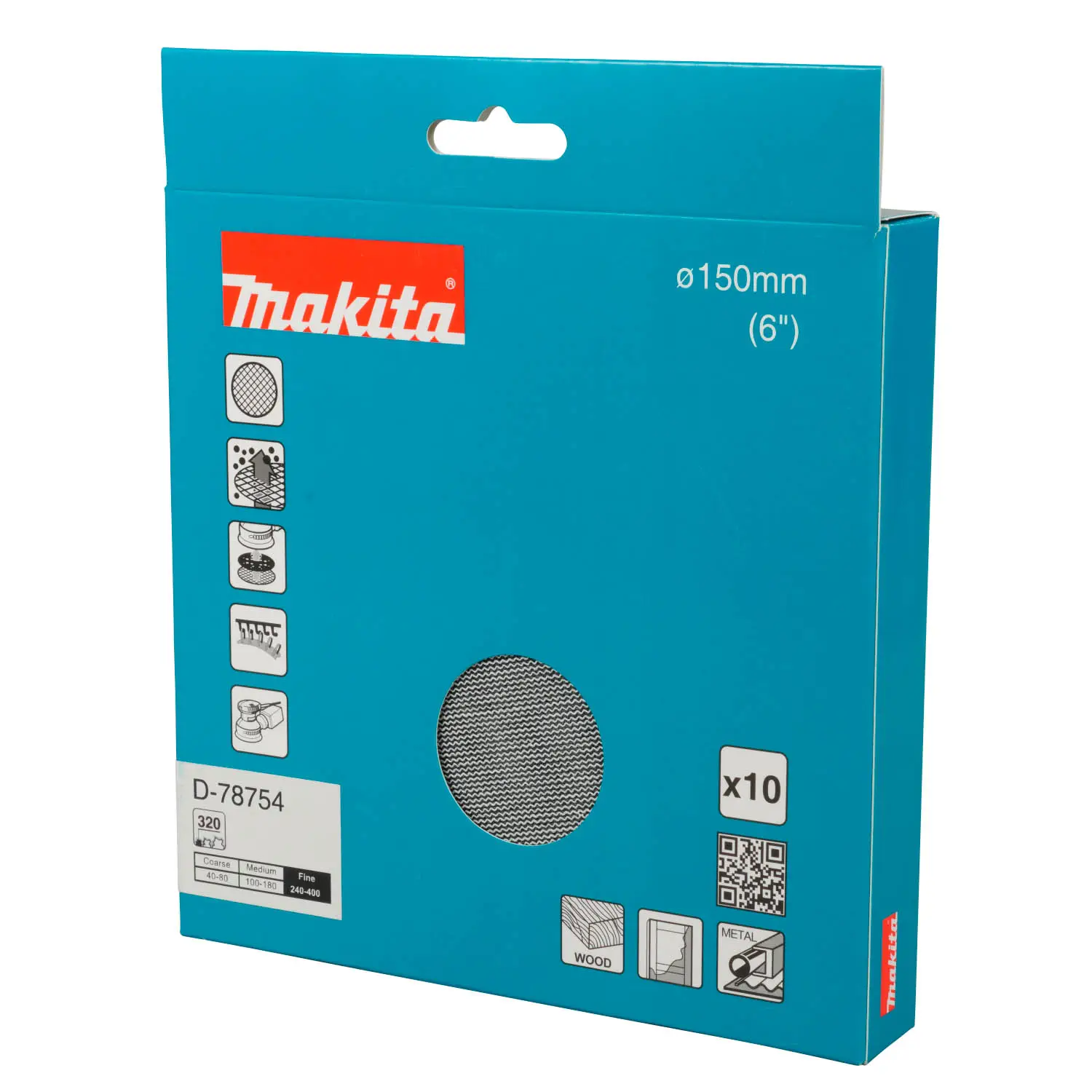 Lija Velcro Con Malla Abrasiva- D 150Mm.- Grano 320 – 10 Unid.