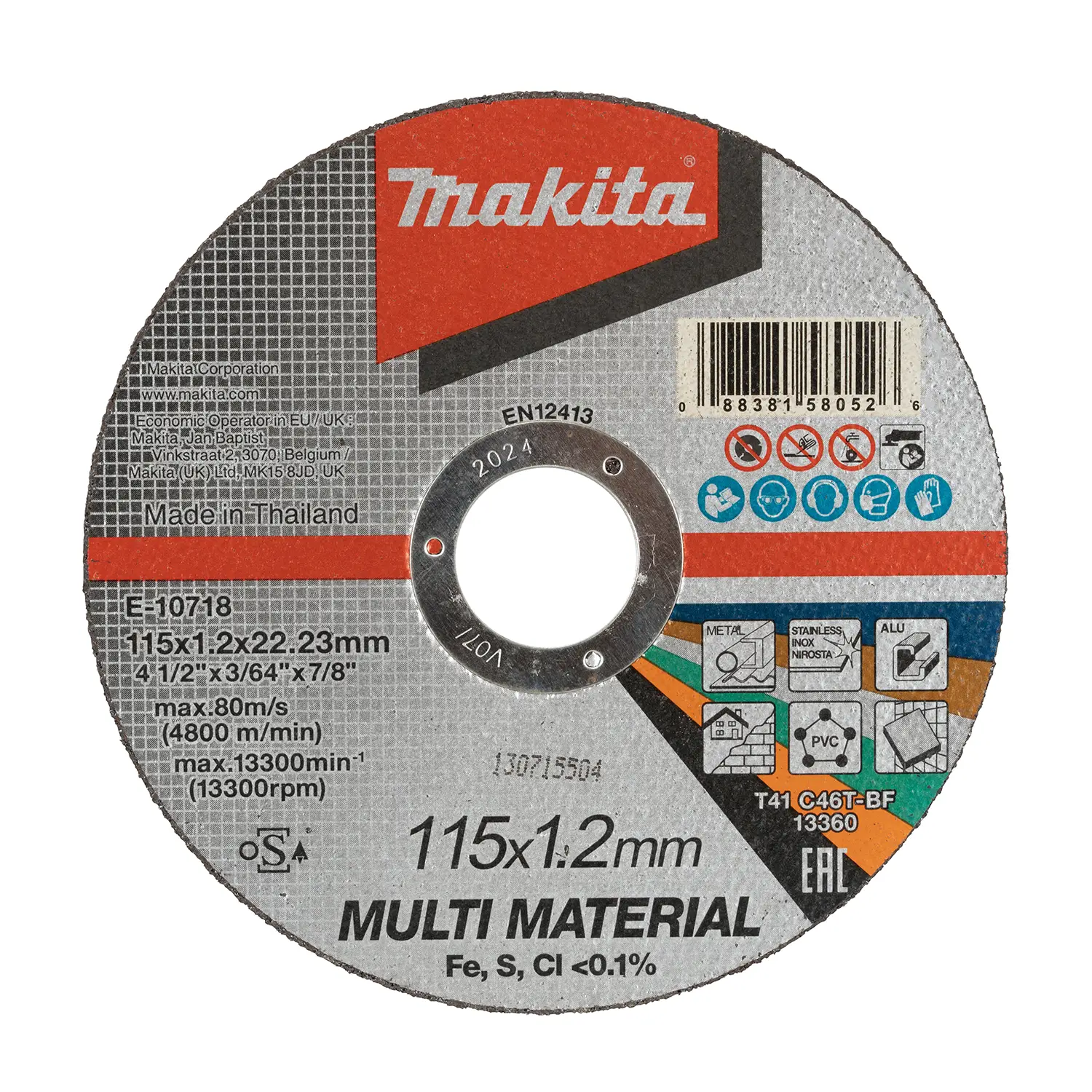 Disco Abrasivo 4-1/2″ Corte Multimaterial C46T ( 115X 1,2 X 22,23 )