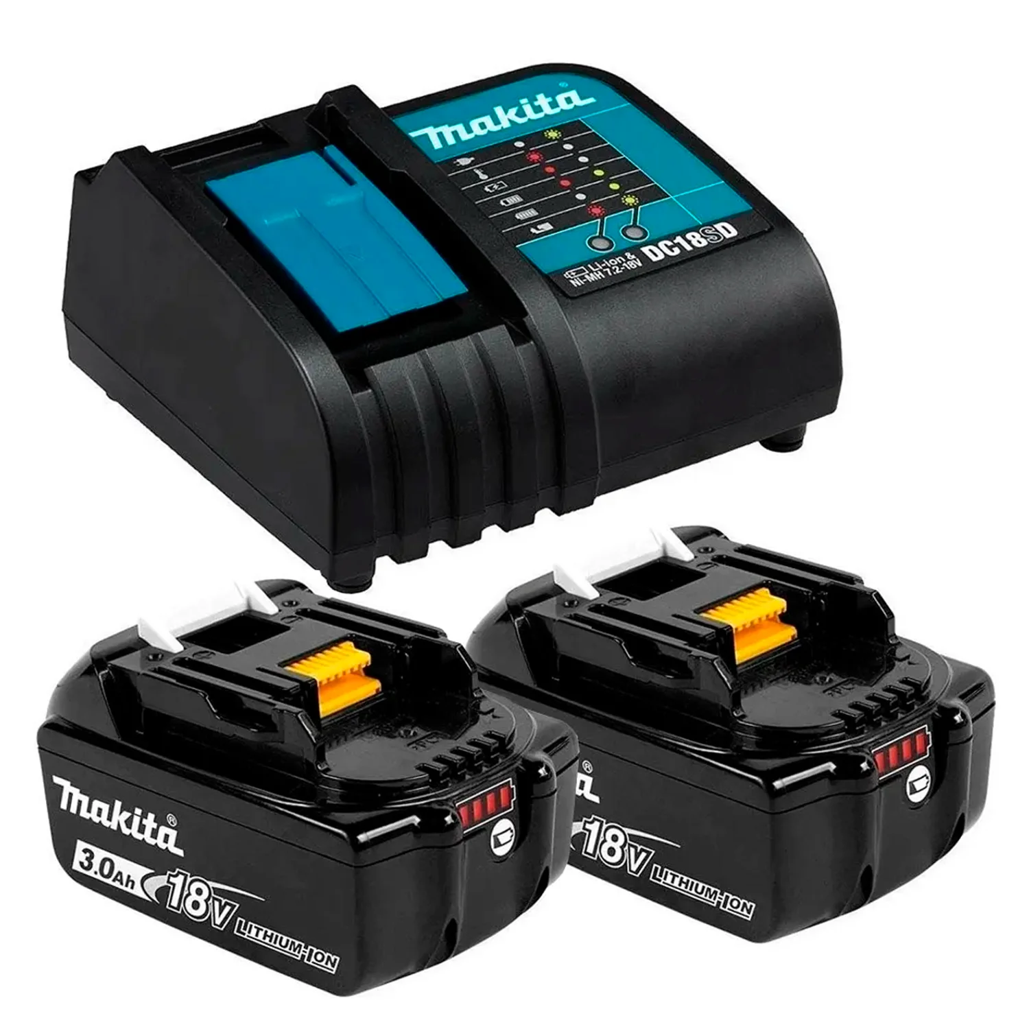 SET BATERIA BL1830 x 2UN CON CARGADOR DC18RC Y CAJA DE CARTON