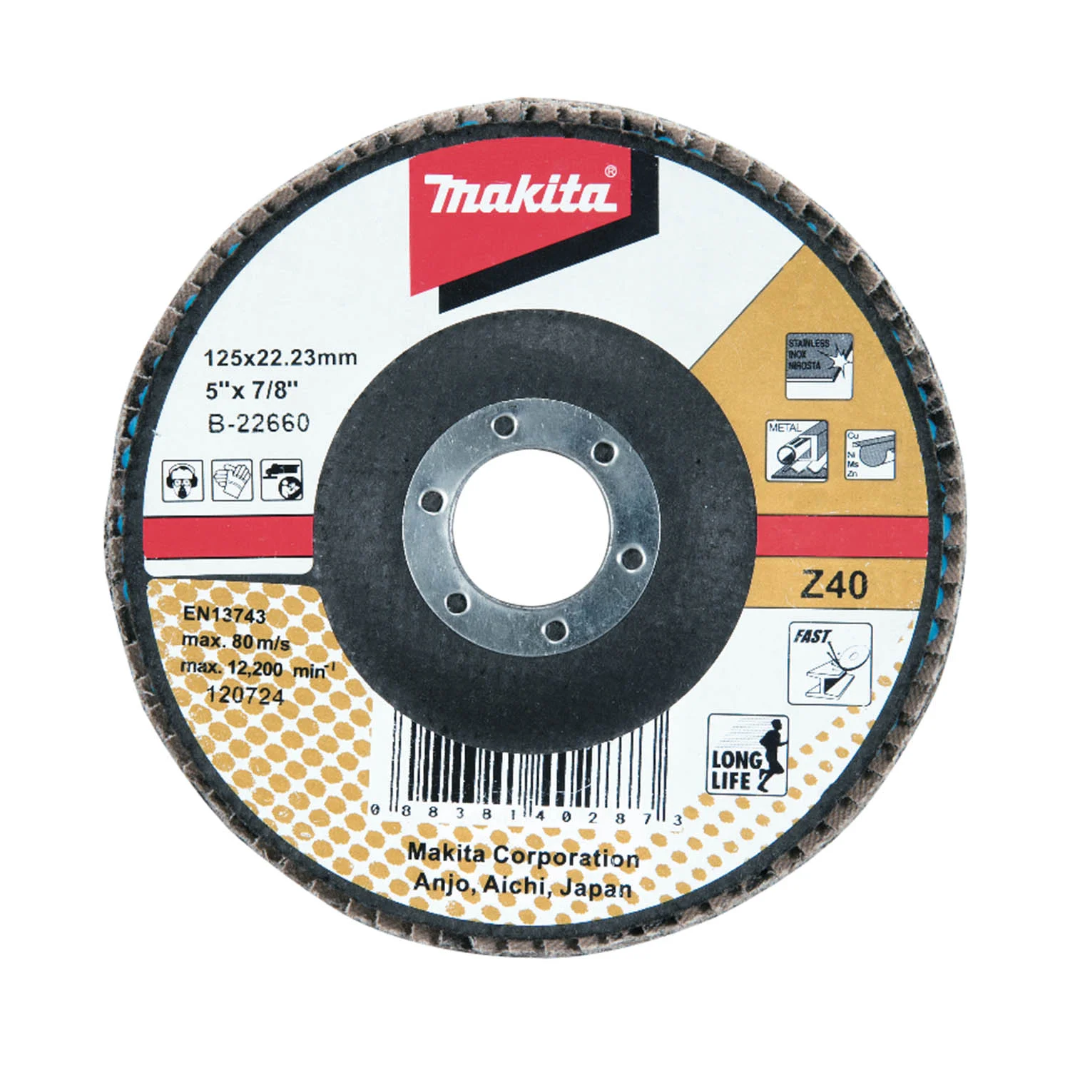 DISCO TRASLAPADO Z40.Refuerzo Fibra de Vidrio en Angulo (125mm)
