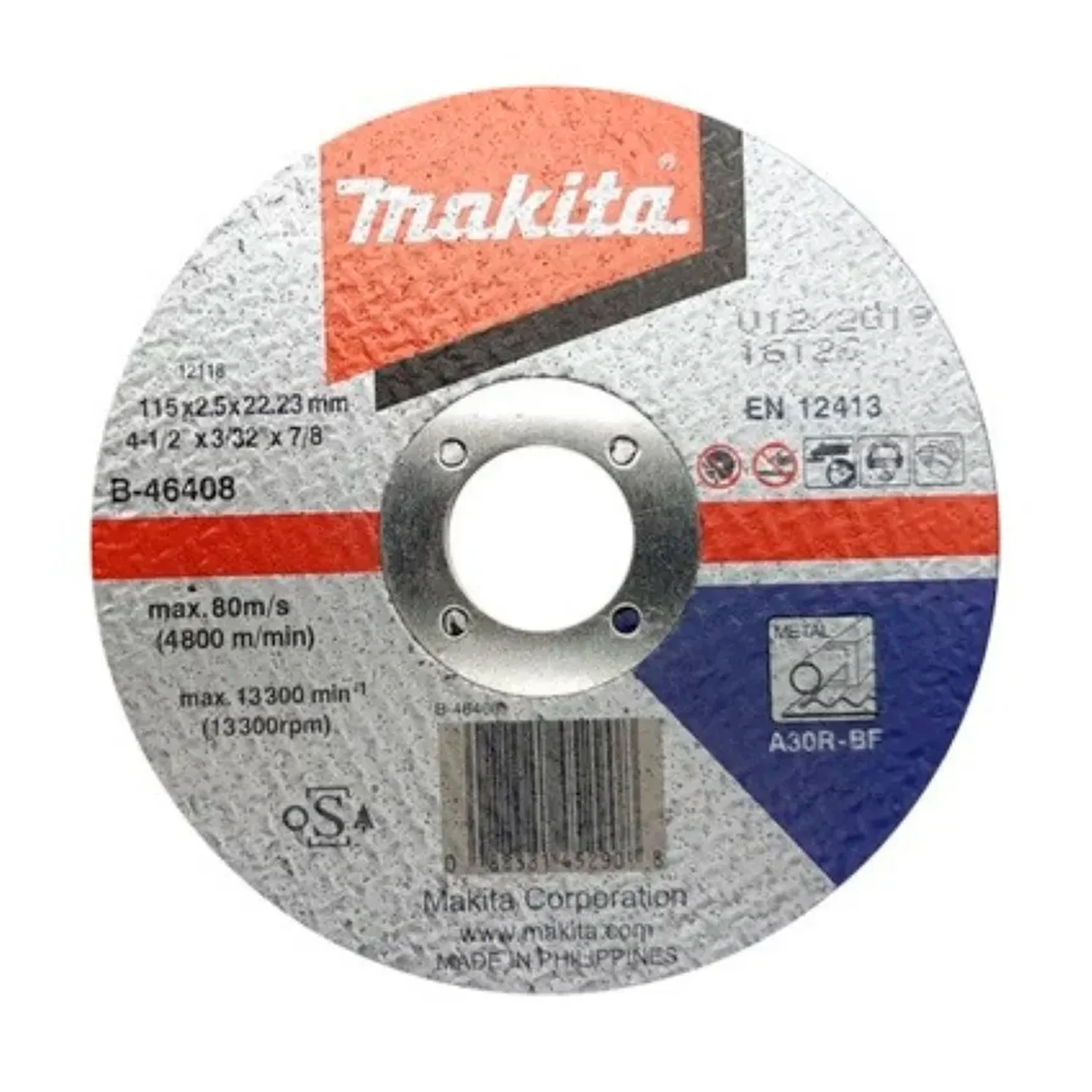 DISCO CORTE METAL 4-1/2″ (115 X 2.5 X 22.23 mm.) RECTO / A30R-BF