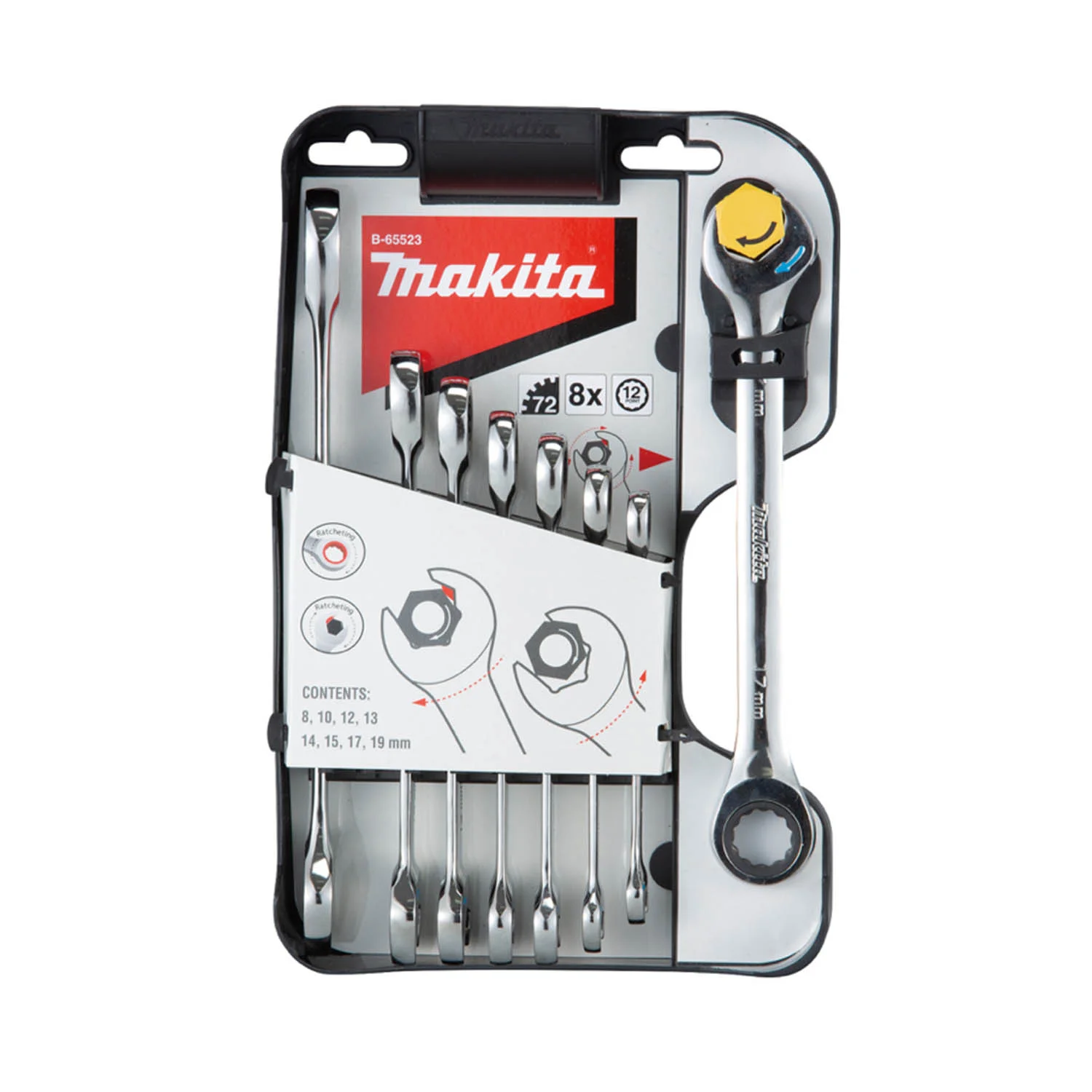 SET LLAVES MATRACA 8Pzs 8, 10, 12, 13, 14, 15, 17, 19(MM)