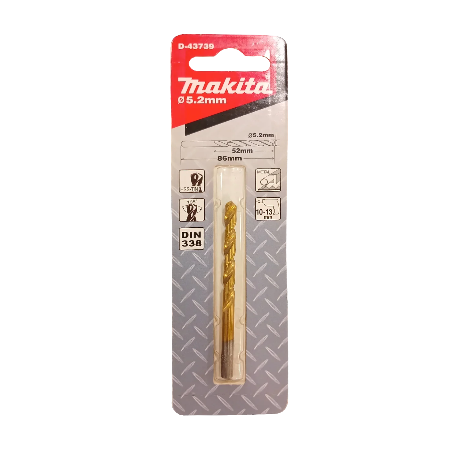 BROCA METAL HSS-TiN 1 PIEZA5.2MM
