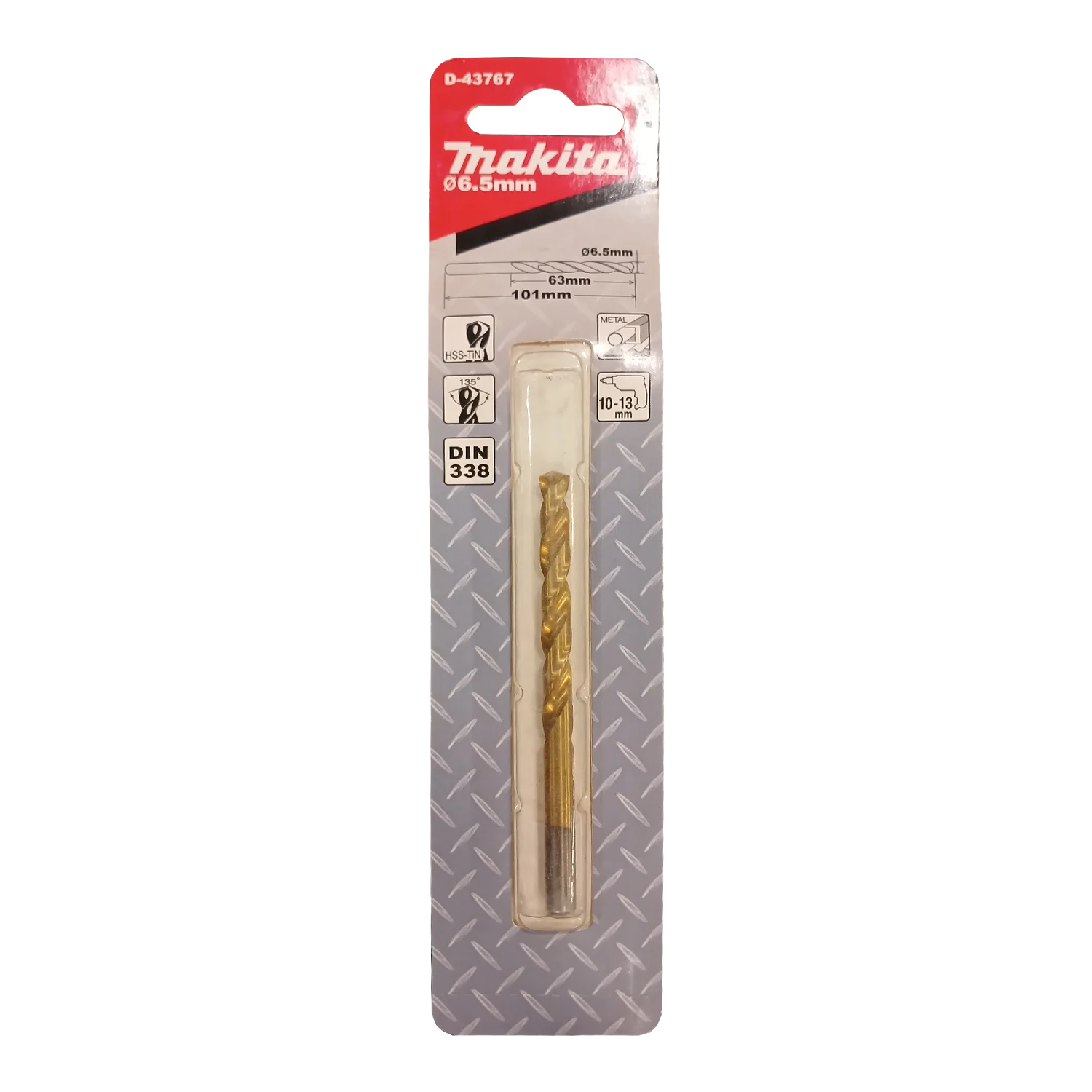 BROCA HSS-TiN METAL 1 PC 6.5X101