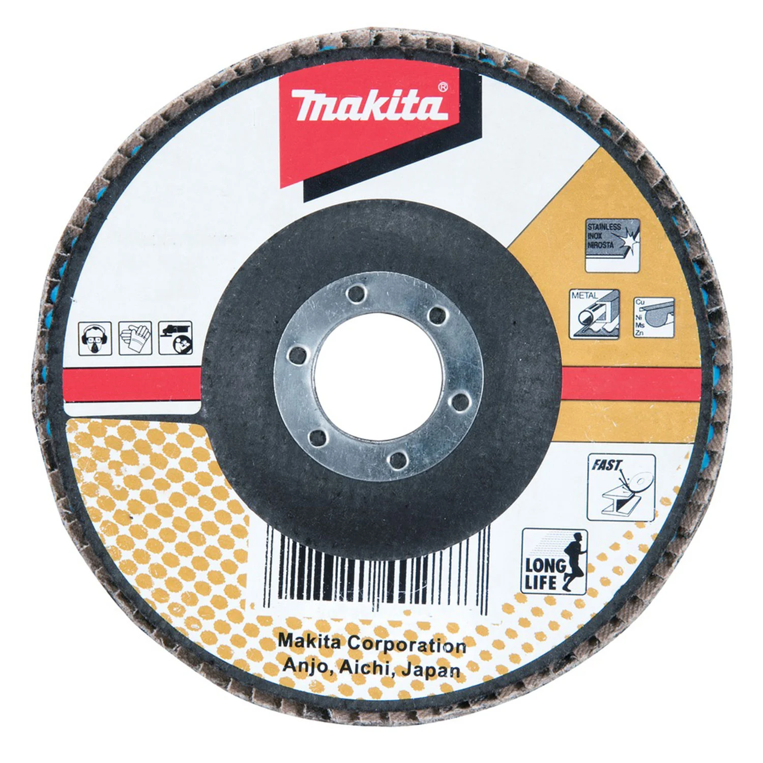 DISCO TRASLAPADO 180 X 22 Gr 80 – ZIRCON – METAL Y ACERO INOX Angulo