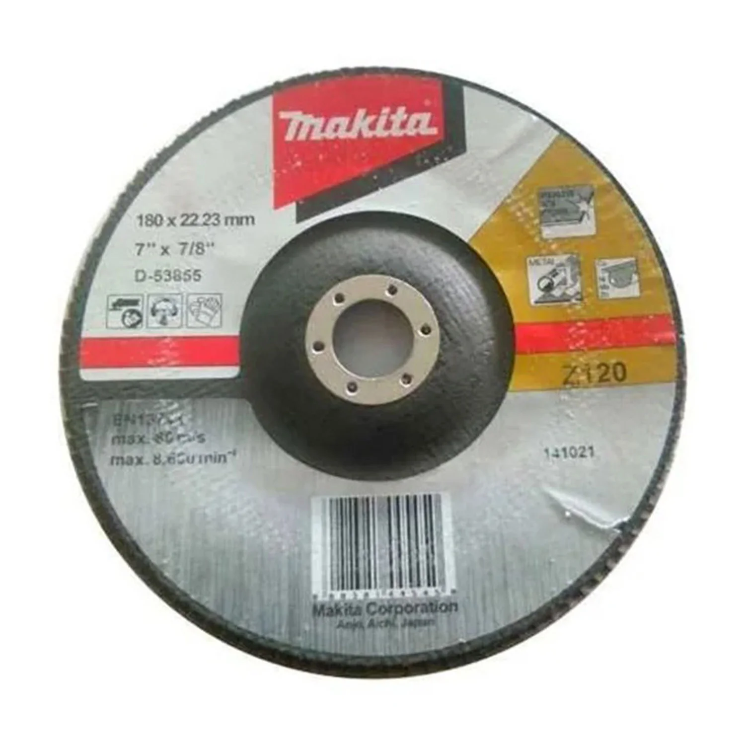DISCO TRASLAPADO 180 X 22 Gr 120 – ZIRCON – METAL Y ACERO INOX Angulo