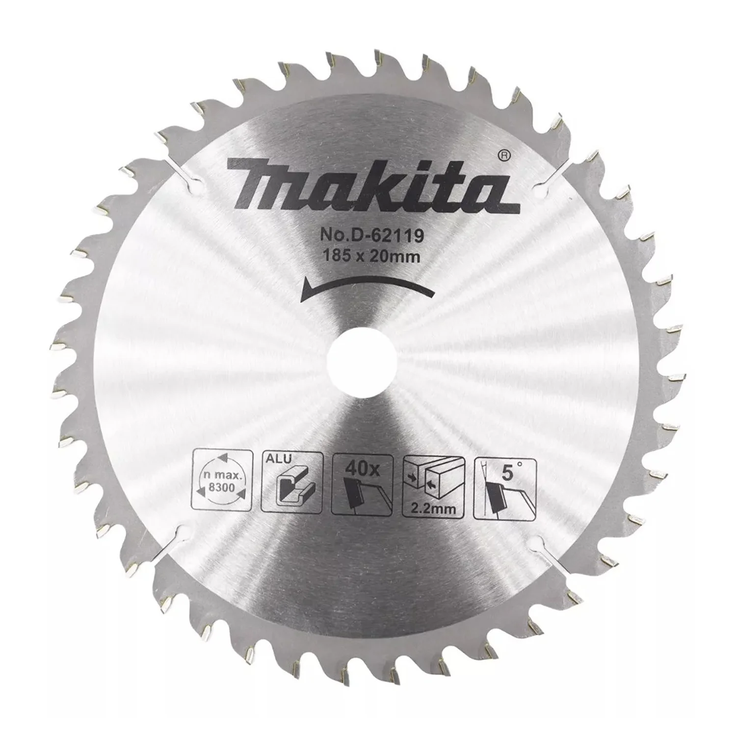 DISCO SIERRA 7-1/4″ X 40 DIENTES ALUMINIO, EJE 20MM C/BUJE 5/8″