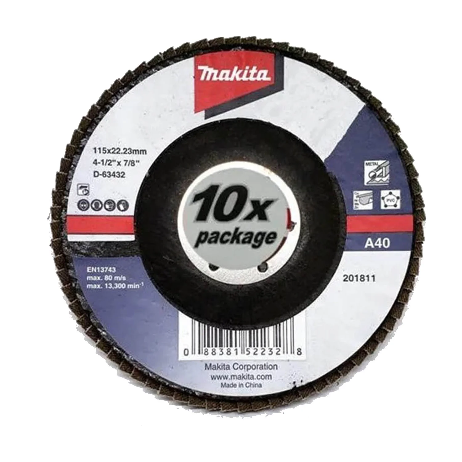 DISCO TRASLAPADO 115 X 22 Gr 40 – METAL -Angulo x10