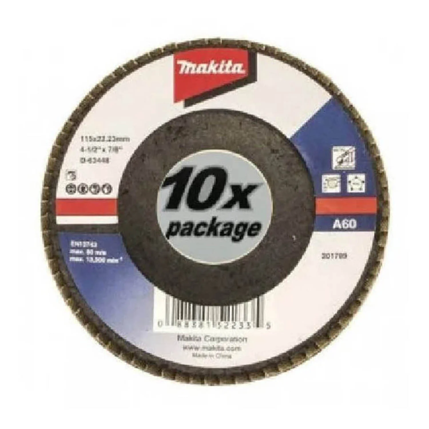 DISCO TRASLAPADO 115 X 22 Gr 60 – METAL -Angulo x10