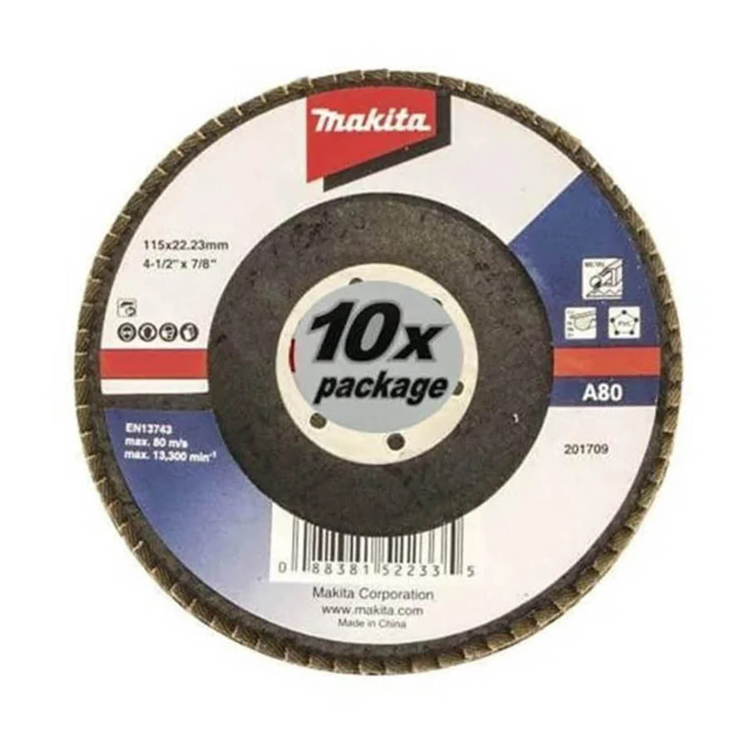 DISCO TRASLAPADO 115 X 22 Gr 80 – METAL -Angulo x10