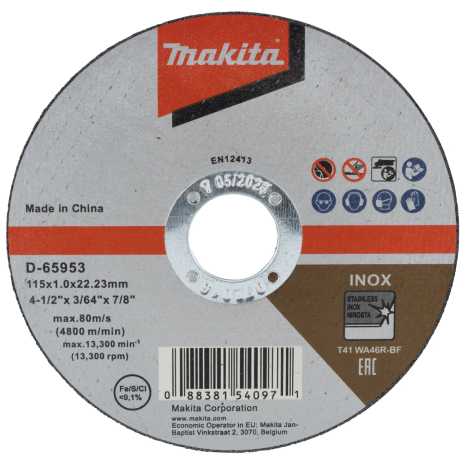 DISCO CORTE 115×1.2×22.23 AC INOX WA46R 12PZS